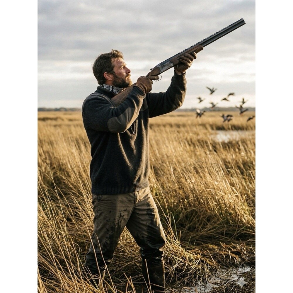 Men's XLT Wool Rugged Pullover Waterfowl  Shooting & Hunting Sweater 1/4 Zip